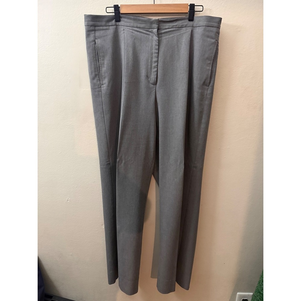 Womens Heather Grey Dress Pants Pleated Front Trousers Stain resistant SZ 16
